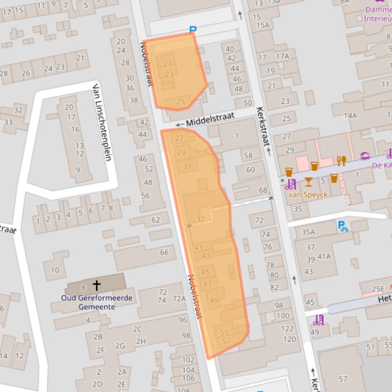 Kaart van postcodegebied 3262PL.