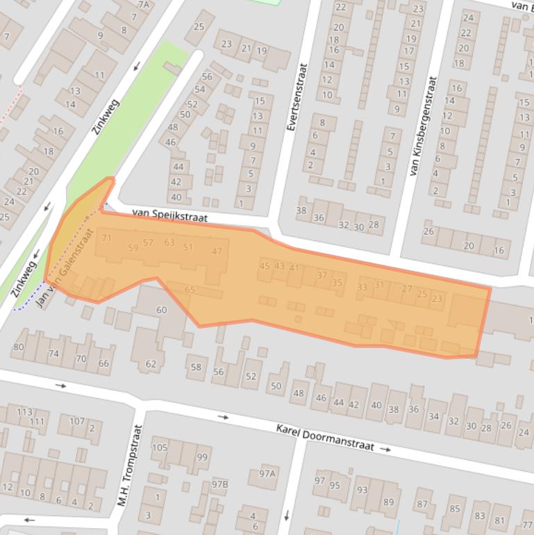 Kaart van postcodegebied 3262PT.