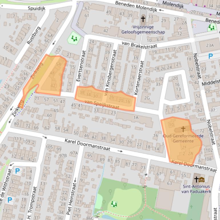 Kaart van postcodegebied 3262PV.