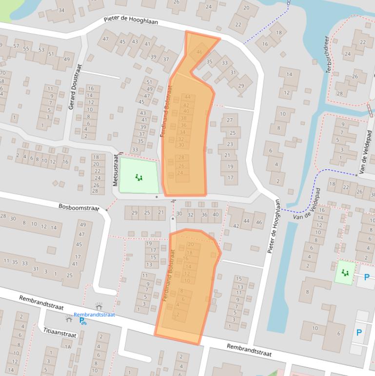 Kaart van postcodegebied 3262RA.