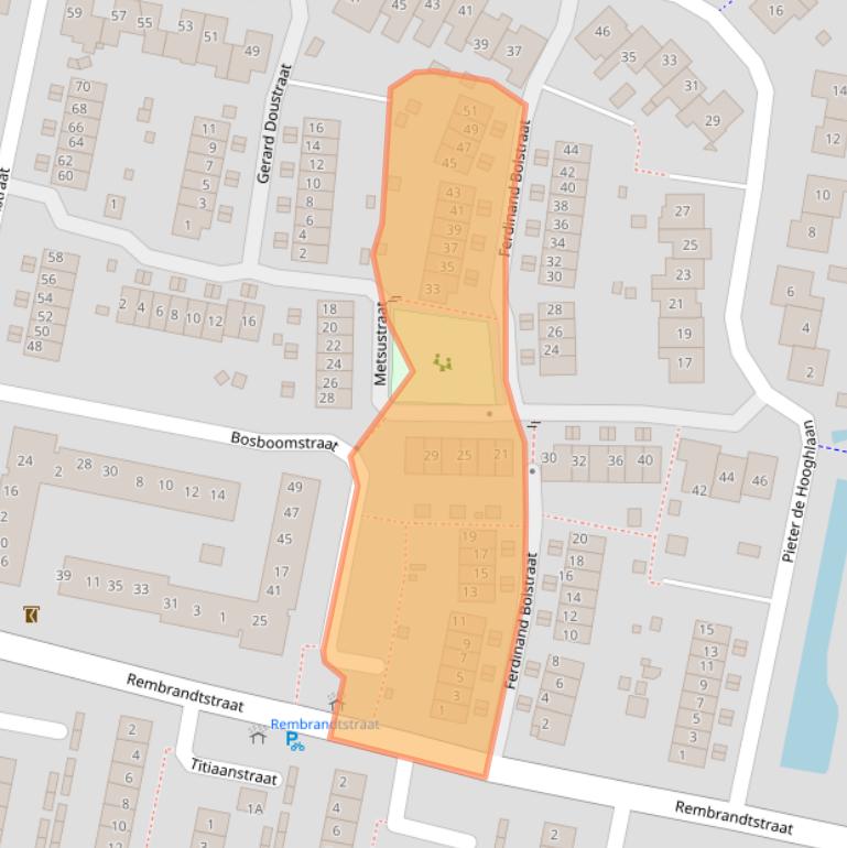 Kaart van postcodegebied 3262RB.