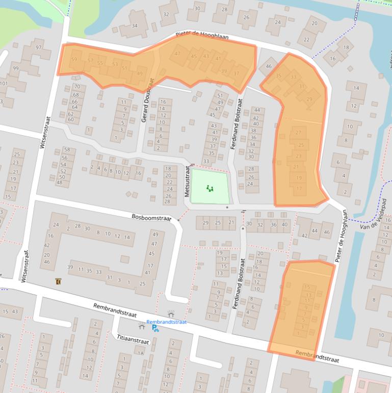 Kaart van postcodegebied 3262RD.