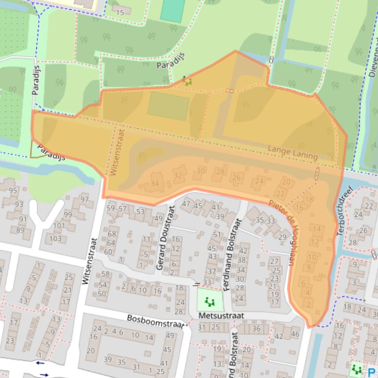 Kaart van postcodegebied 3262RE.