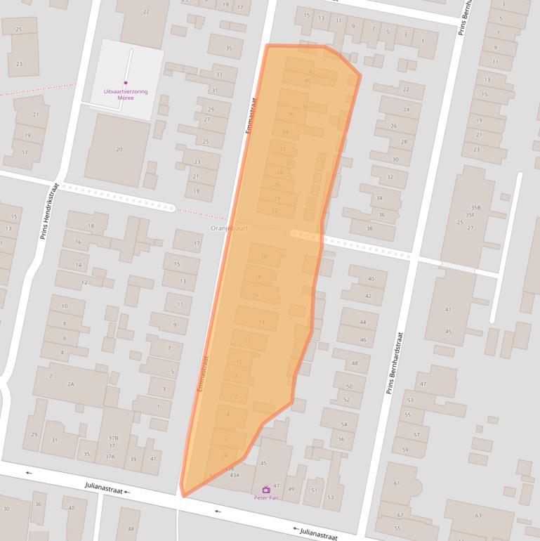 Kaart van postcodegebied 3262SG.