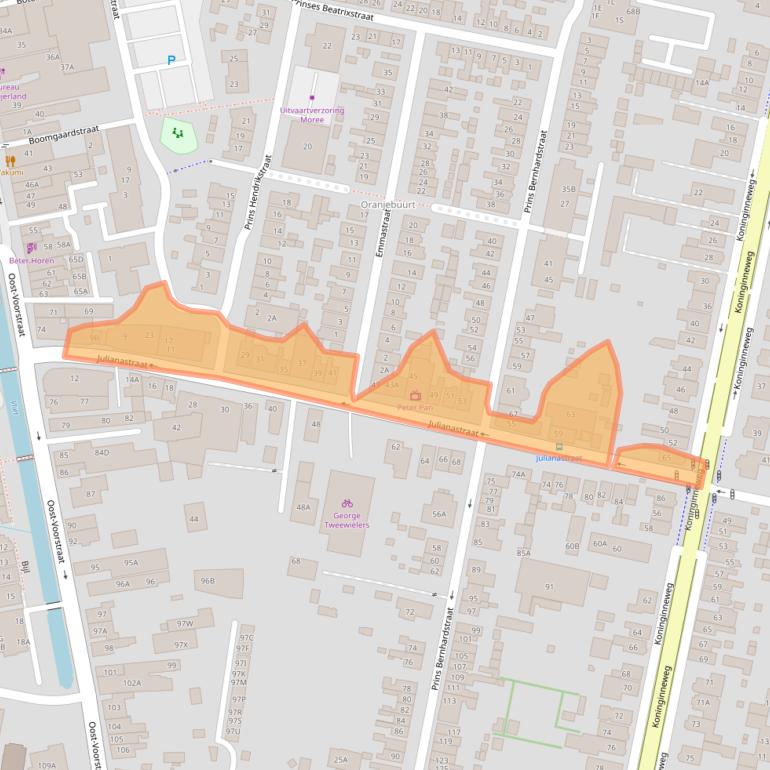 Kaart van postcodegebied 3262SH.