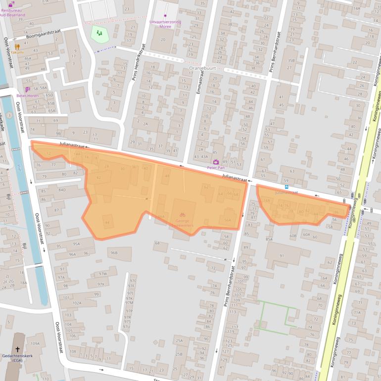 Kaart van postcodegebied 3262SJ.
