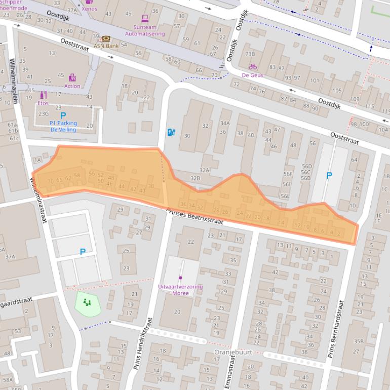 Kaart van postcodegebied 3262SL.