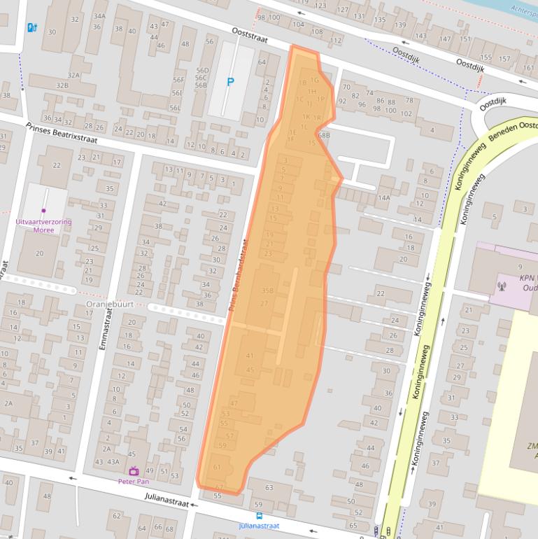 Kaart van postcodegebied 3262SM.