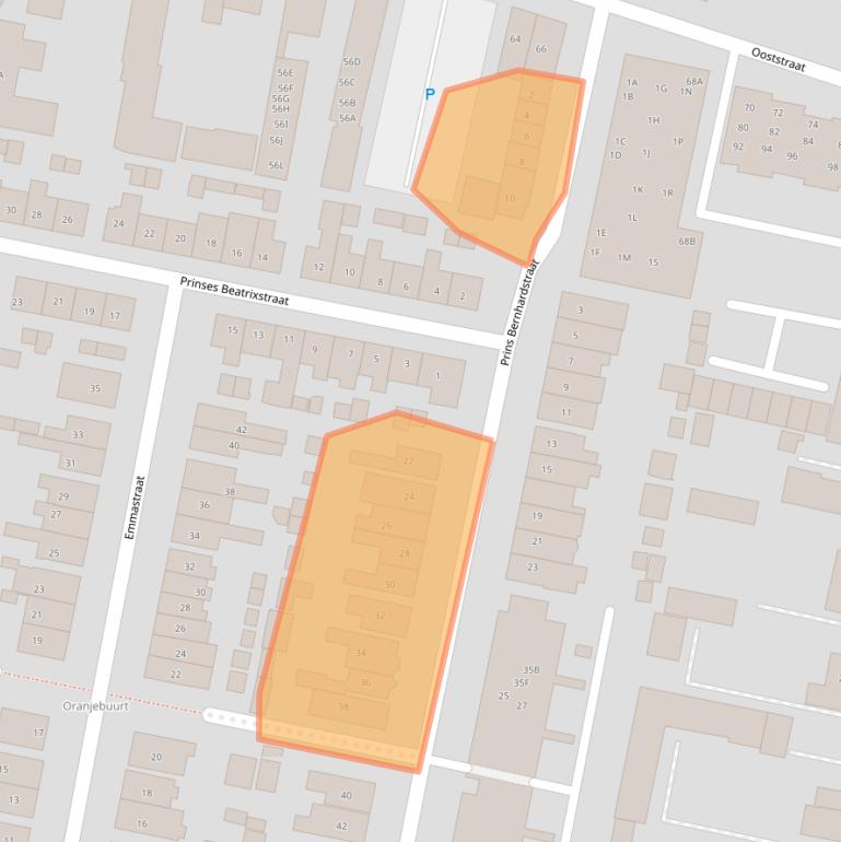 Kaart van postcodegebied 3262SP.