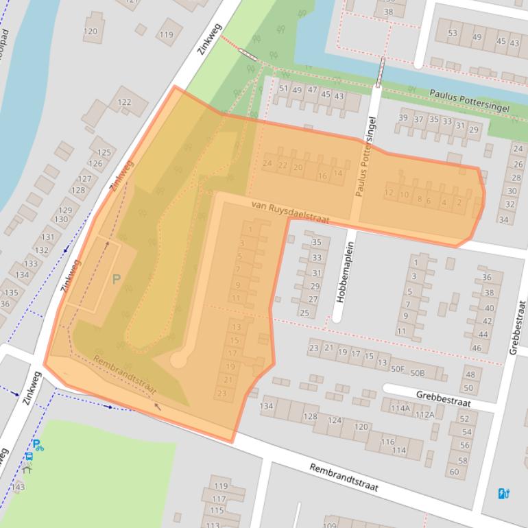 Kaart van postcodegebied 3262VM.