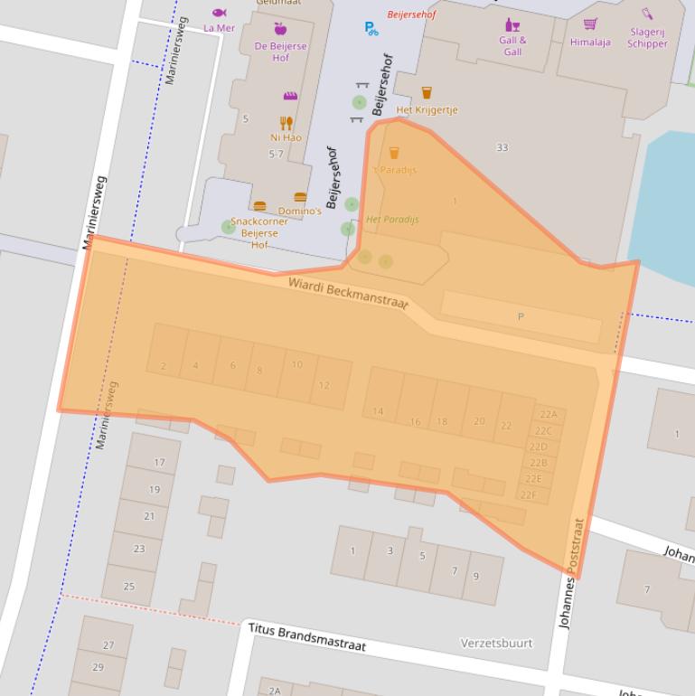 Kaart van postcodegebied 3262VP.