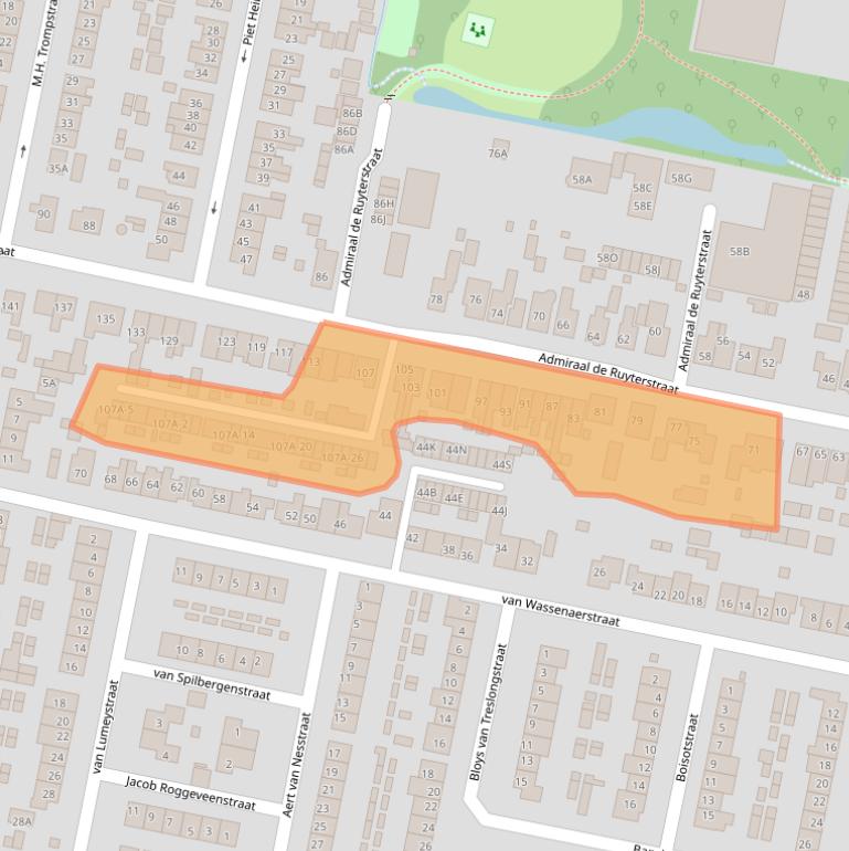 Kaart van postcodegebied 3262XC.