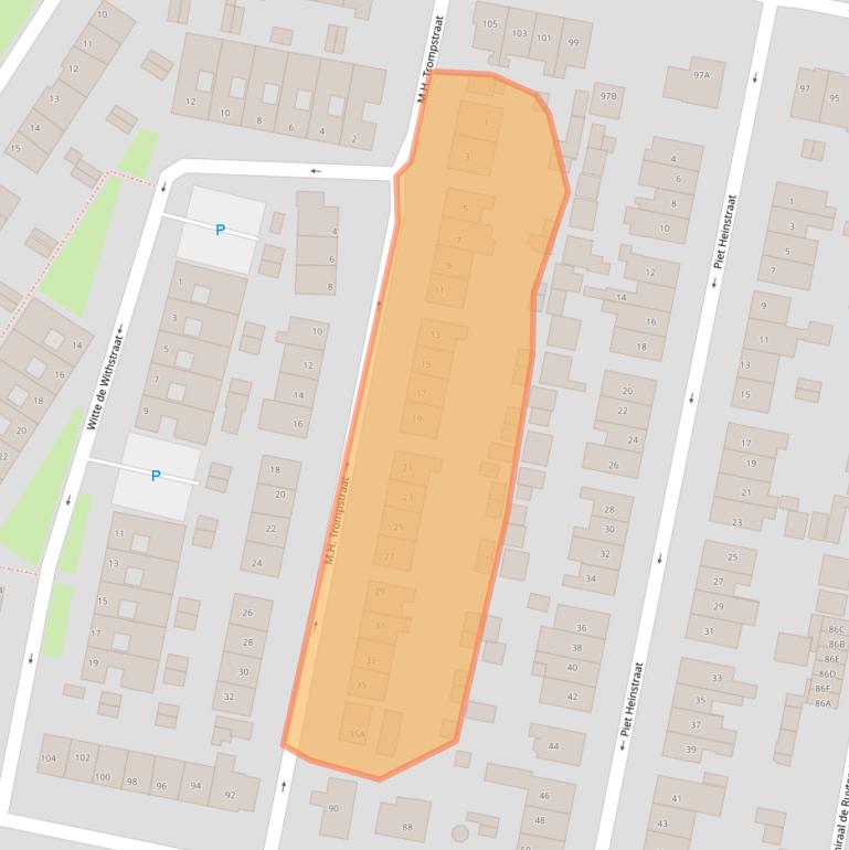 Kaart van postcodegebied 3262XJ.