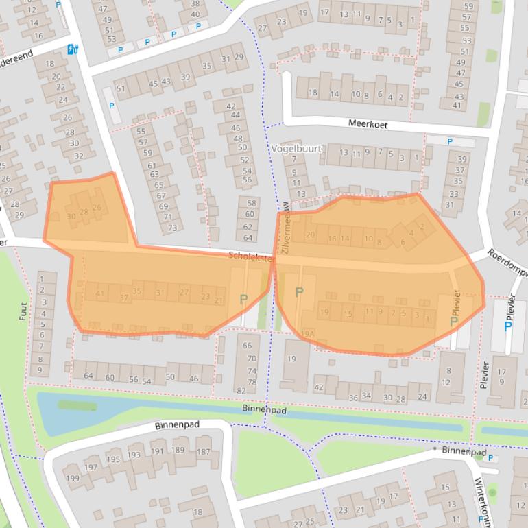 Kaart van postcodegebied 3263AK.