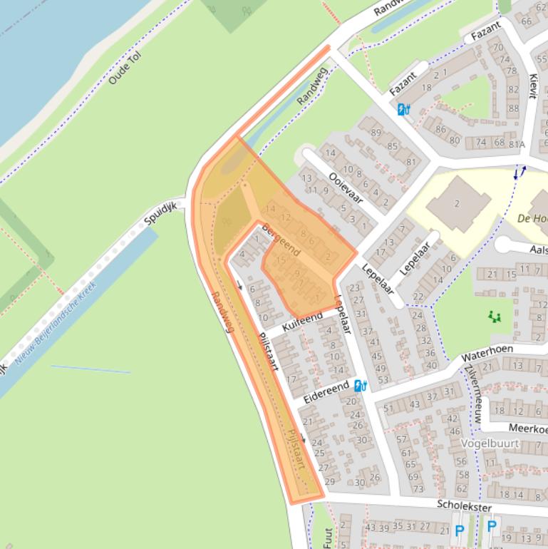 Kaart van postcodegebied 3263BB.