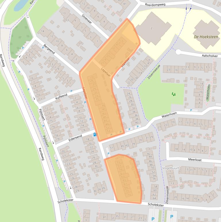 Kaart van postcodegebied 3263BG.