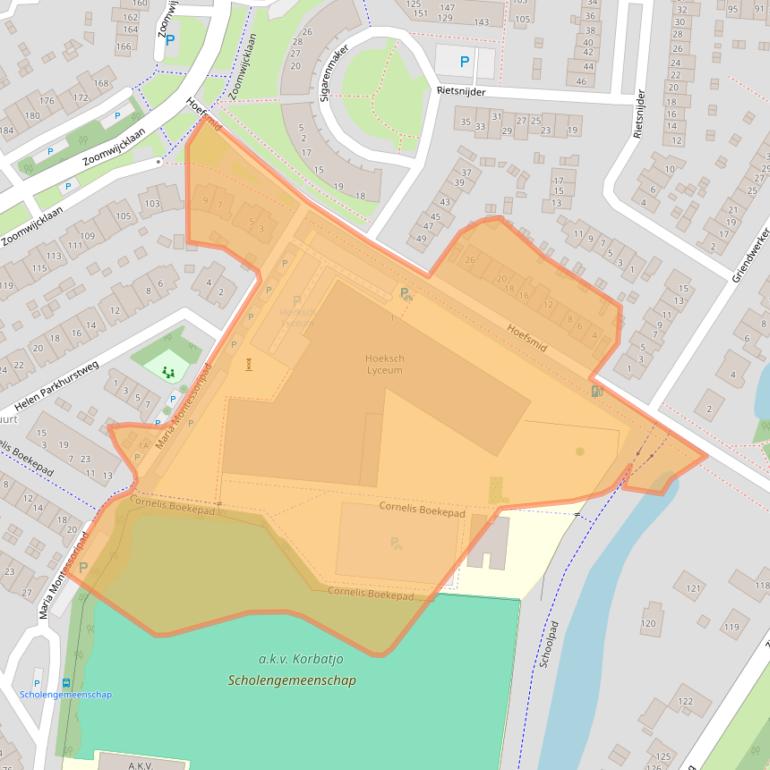 Kaart van postcodegebied 3263CC.