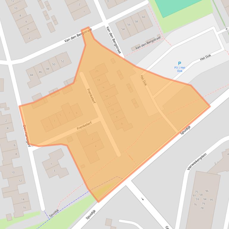 Kaart van postcodegebied 3263EE.