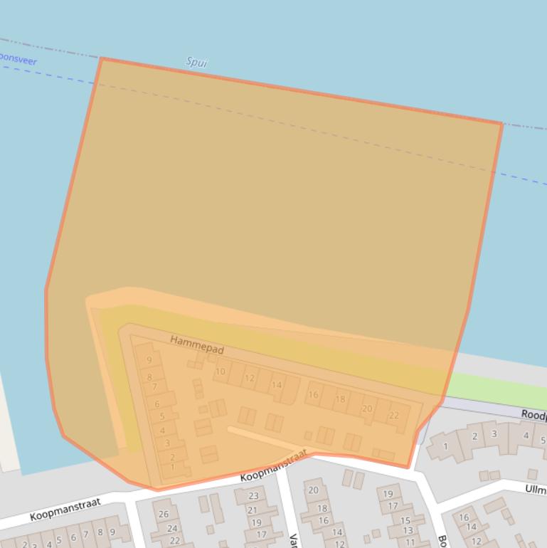 Kaart van postcodegebied 3263EG.