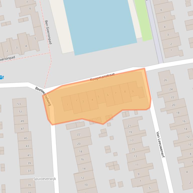 Kaart van postcodegebied 3263EH.