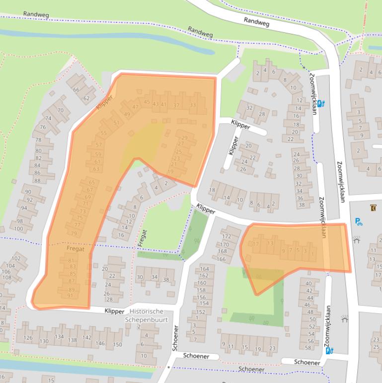 Kaart van postcodegebied 3263NC.