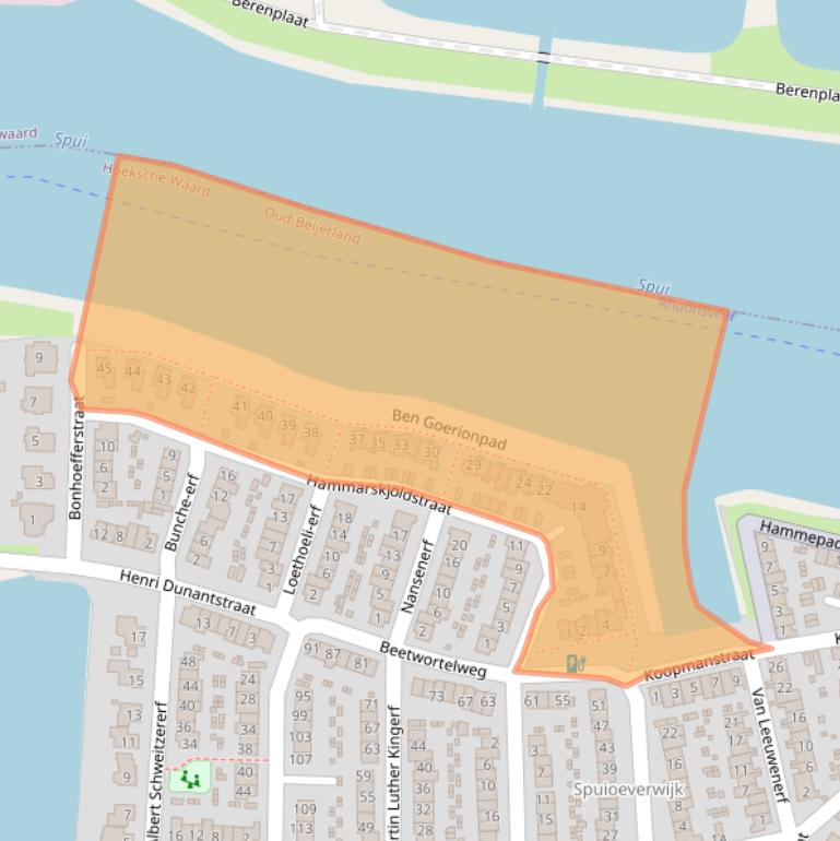 Kaart van postcodegebied 3263SB.