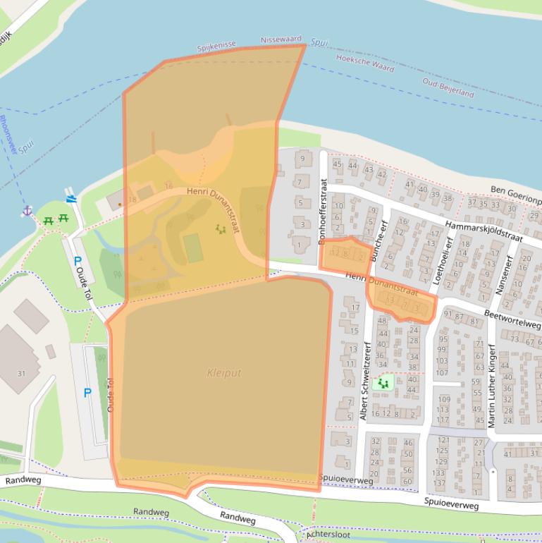 Kaart van postcodegebied 3263SG.