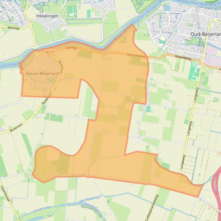 Kaart van postcodegebied 3264.