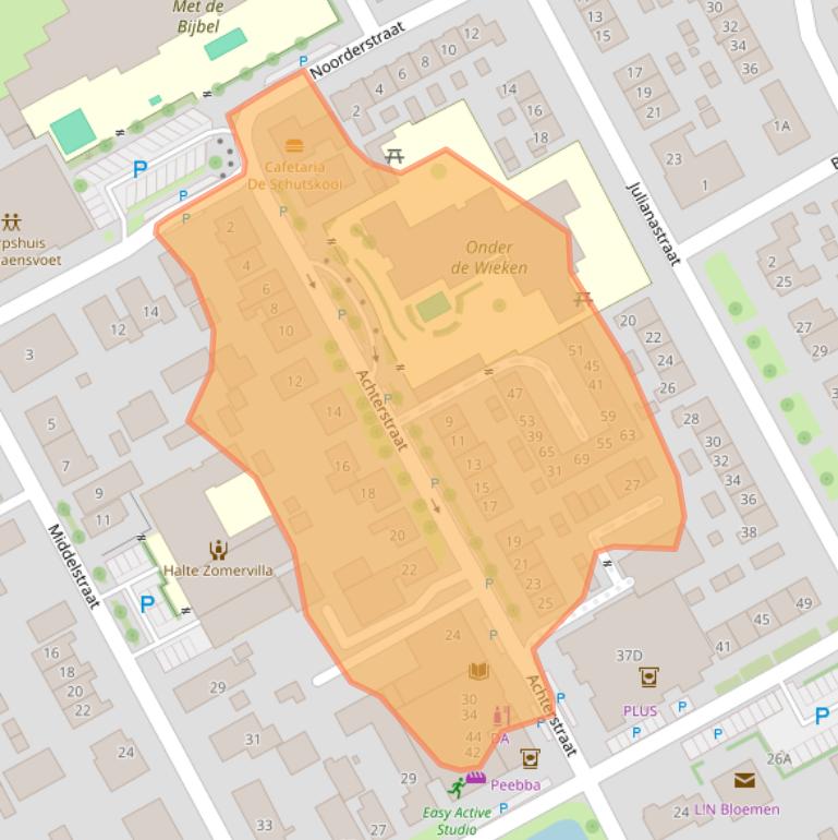 Kaart van postcodegebied 3264AB.