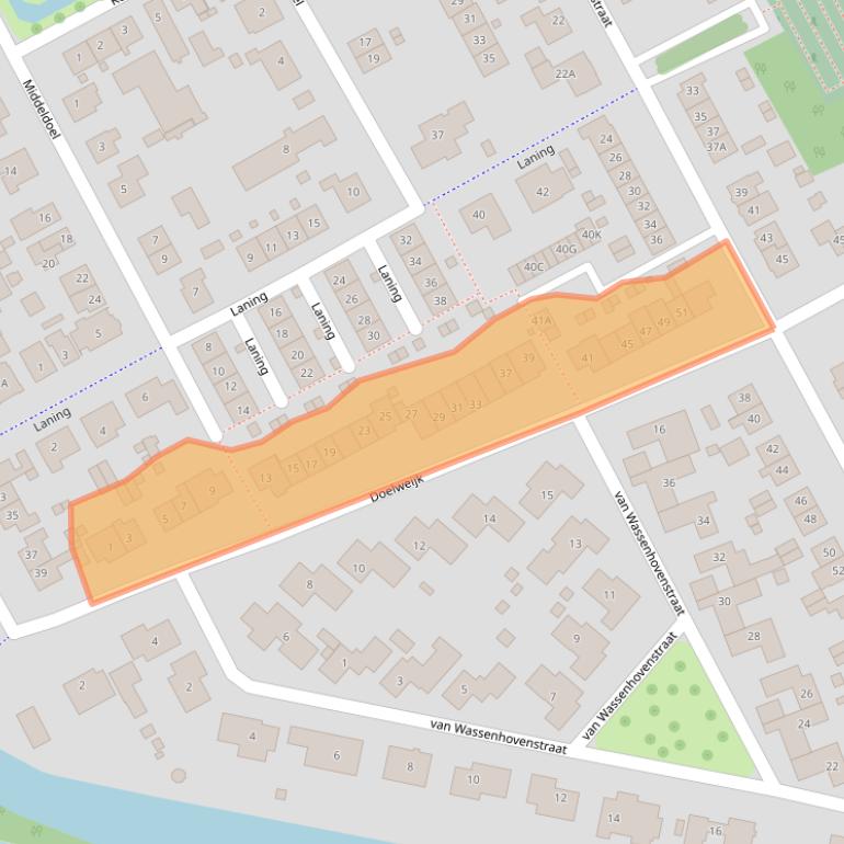 Kaart van postcodegebied 3264AC.