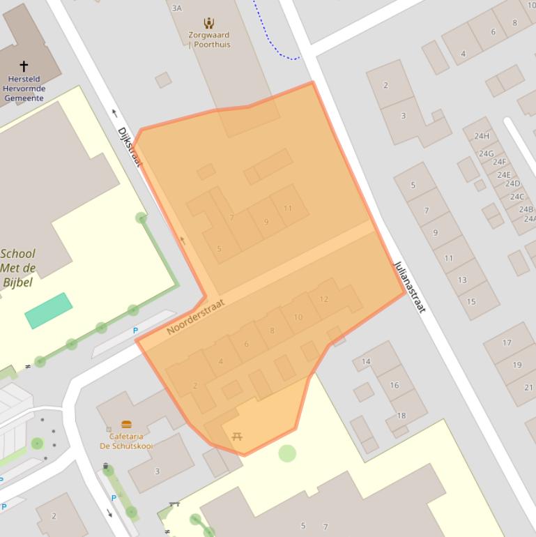 Kaart van postcodegebied 3264AP.