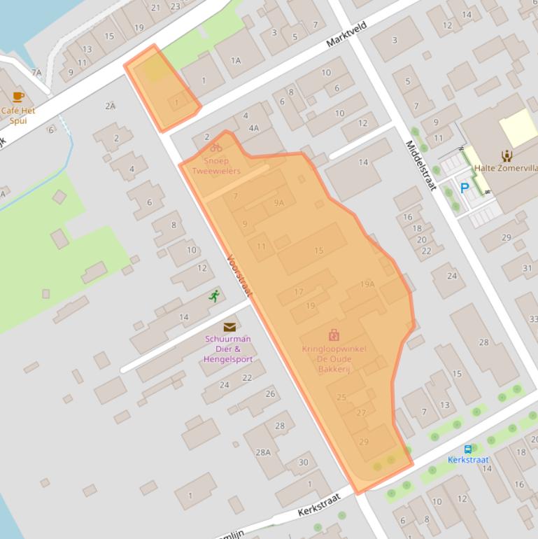 Kaart van postcodegebied 3264AW.