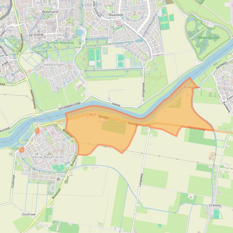 Kaart van postcodegebied 3264LD.