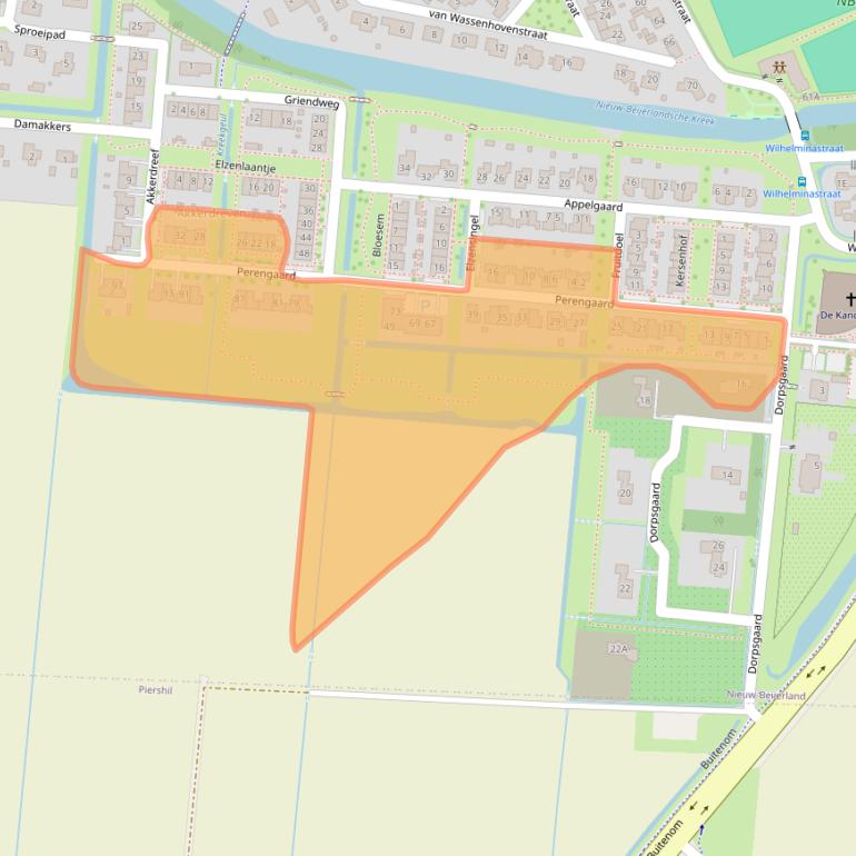 Kaart van postcodegebied 3264PB.