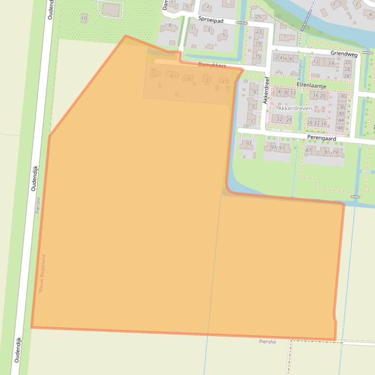 Kaart van postcodegebied 3264PR.