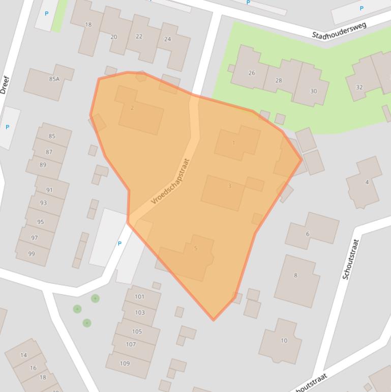 Kaart van postcodegebied 3264SB.