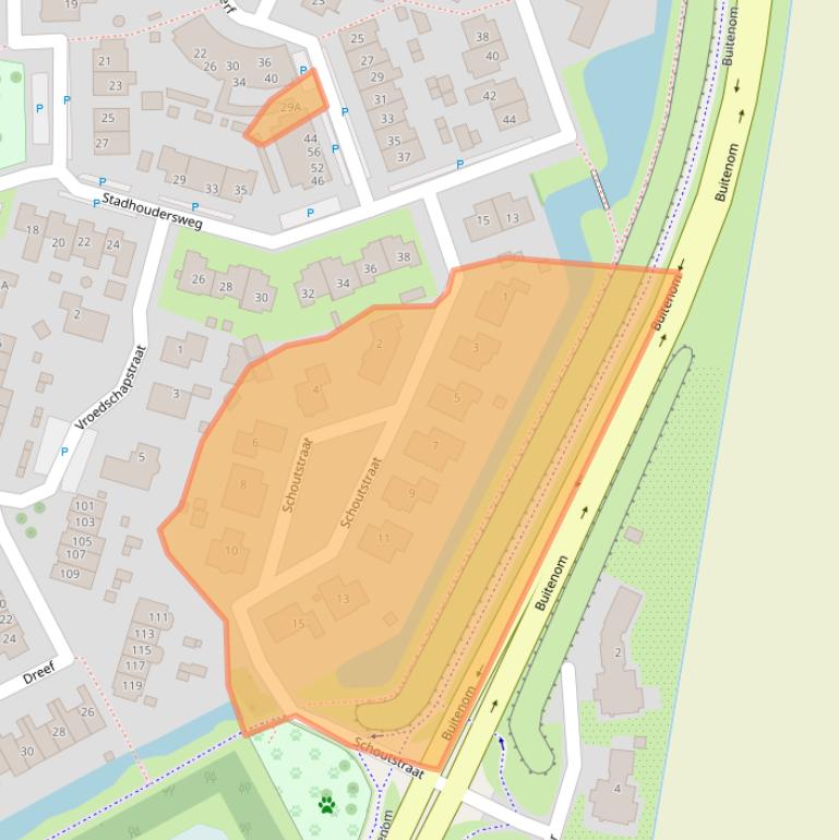 Kaart van postcodegebied 3264SC.