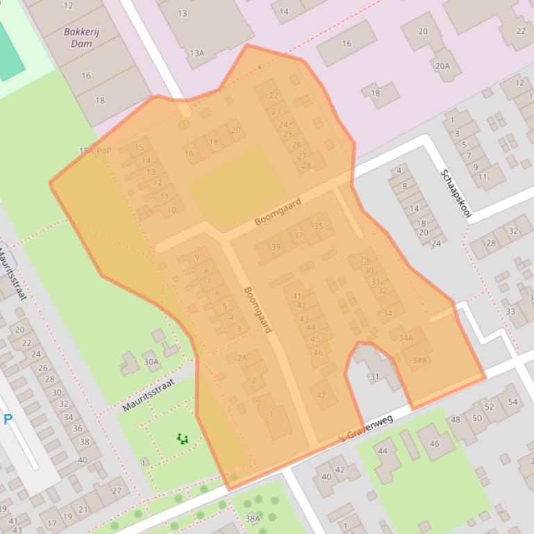 Kaart van postcodegebied 3264TC.