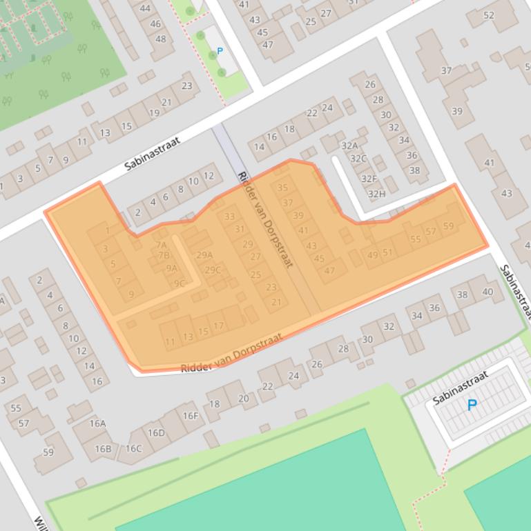 Kaart van postcodegebied 3264VC.