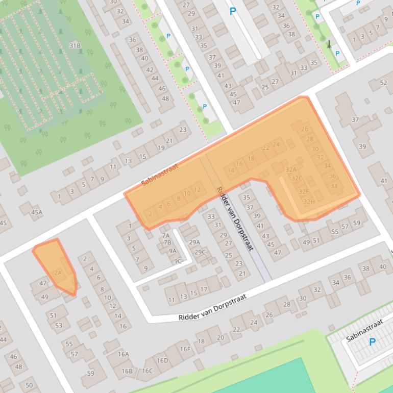 Kaart van postcodegebied 3264VG.