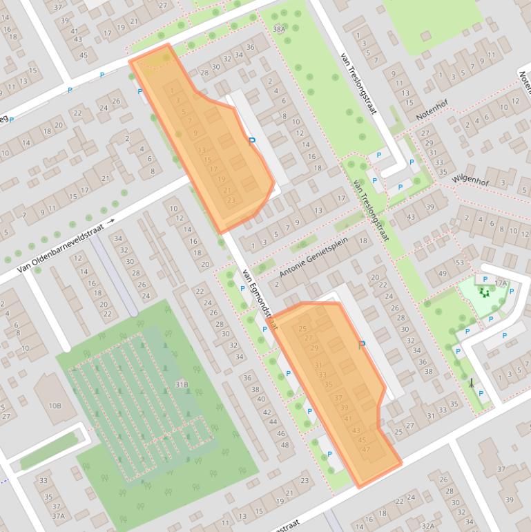 Kaart van postcodegebied 3264VH.