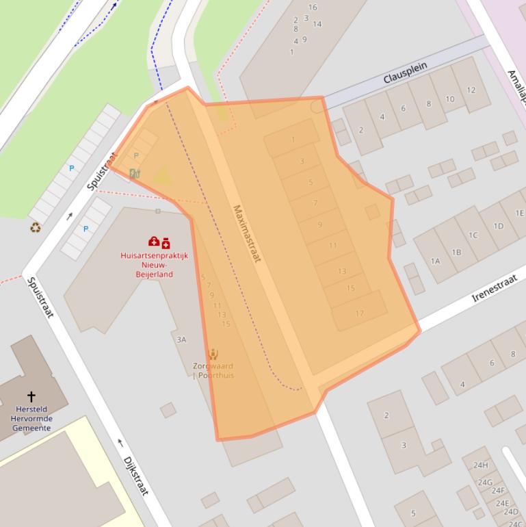 Kaart van postcodegebied 3264WB.