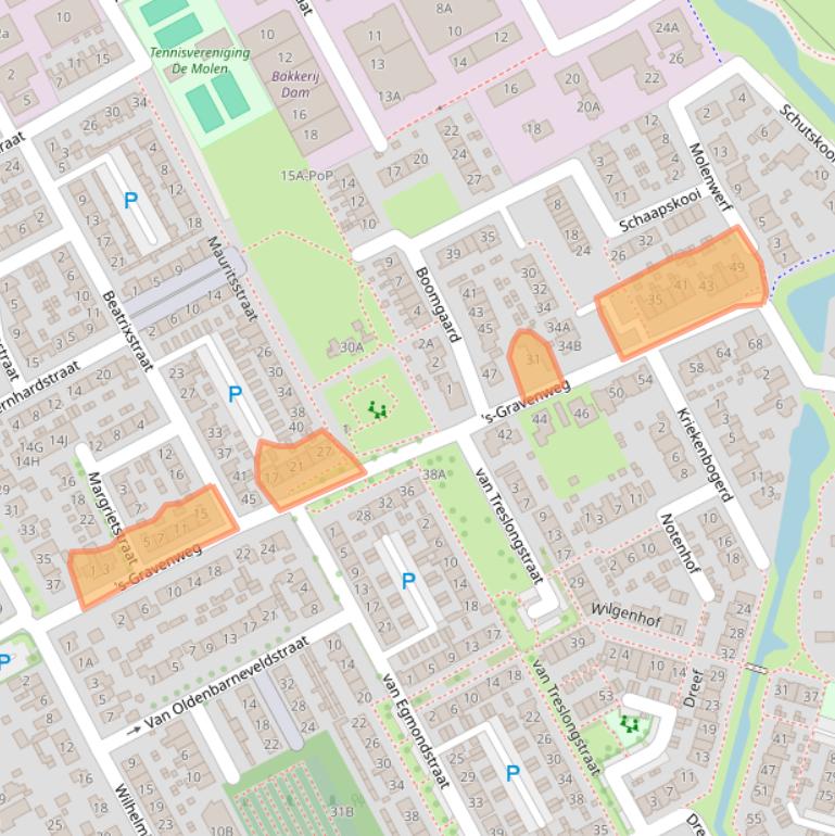 Kaart van postcodegebied 3264XM.