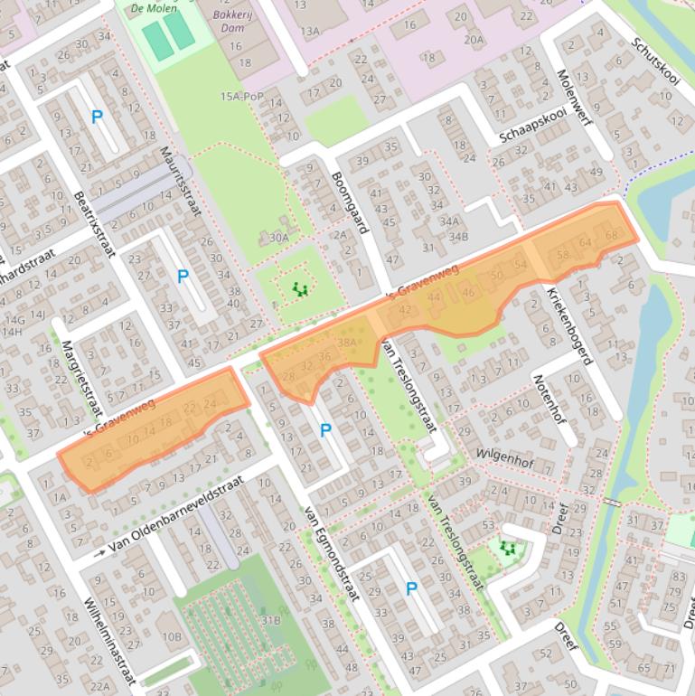 Kaart van postcodegebied 3264XN.