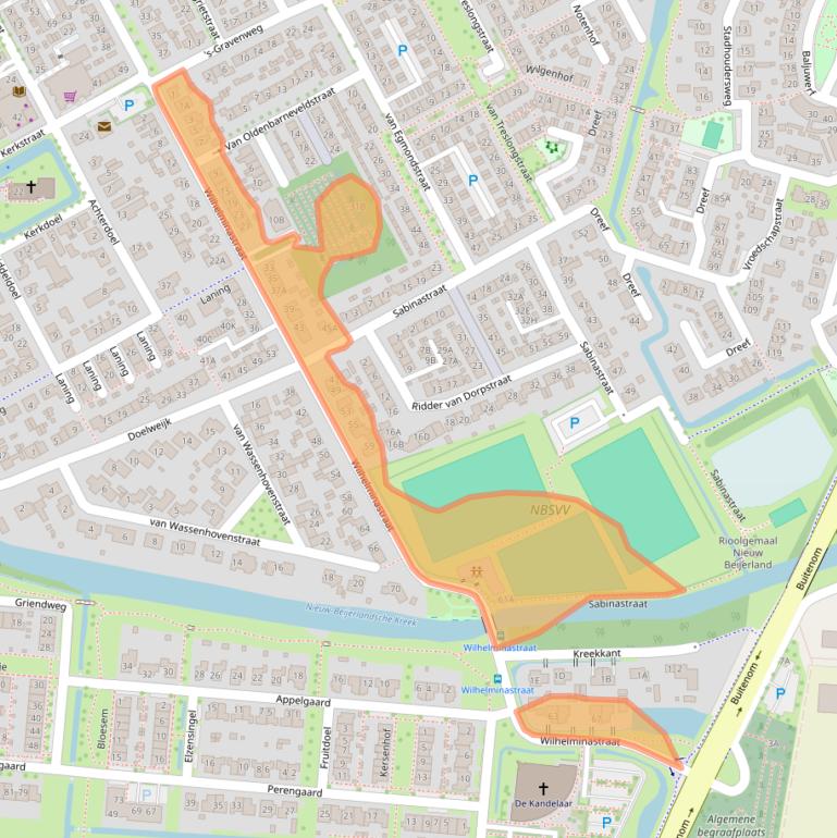 Kaart van postcodegebied 3264XR.