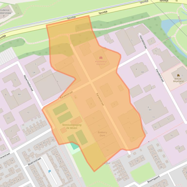 Kaart van postcodegebied 3264XV.
