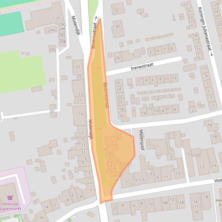 Kaart van postcodegebied 3265AC.