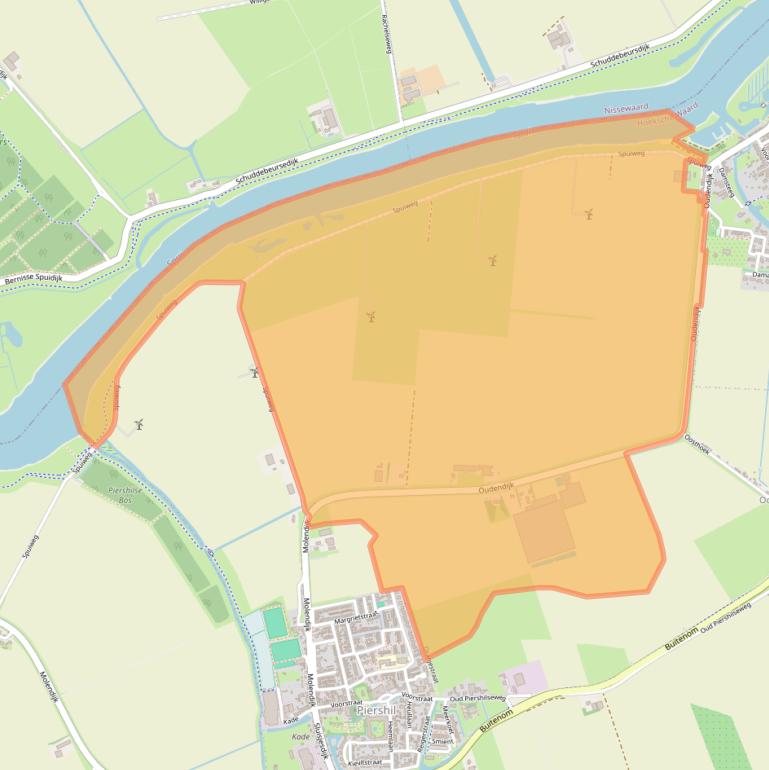 Kaart van postcodegebied 3265AD.