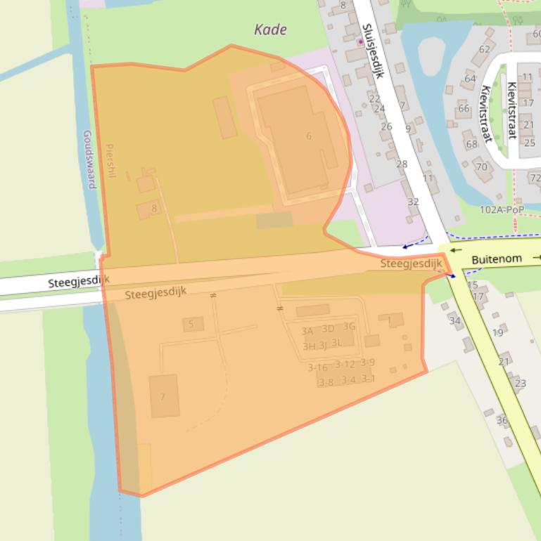 Kaart van postcodegebied 3265AE.