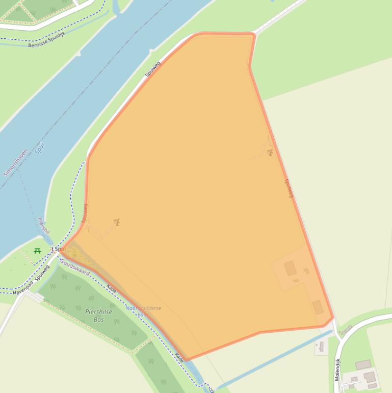 Kaart van postcodegebied 3265AG.